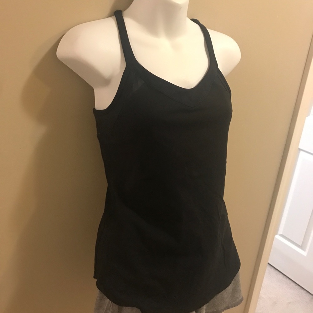 Black Lululemon Workout Running Tank Strappy Back
